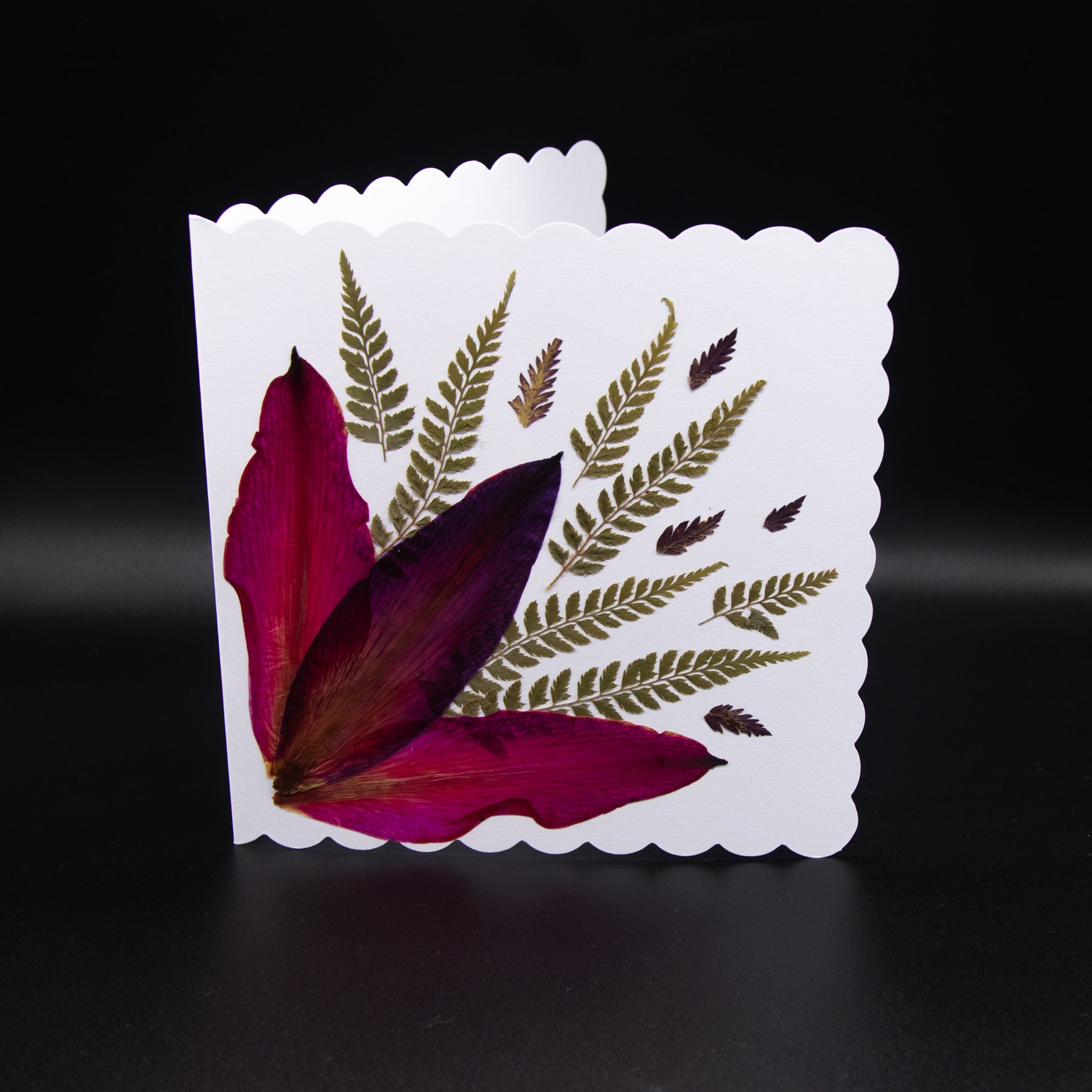 Card with Real Pressed Lillies