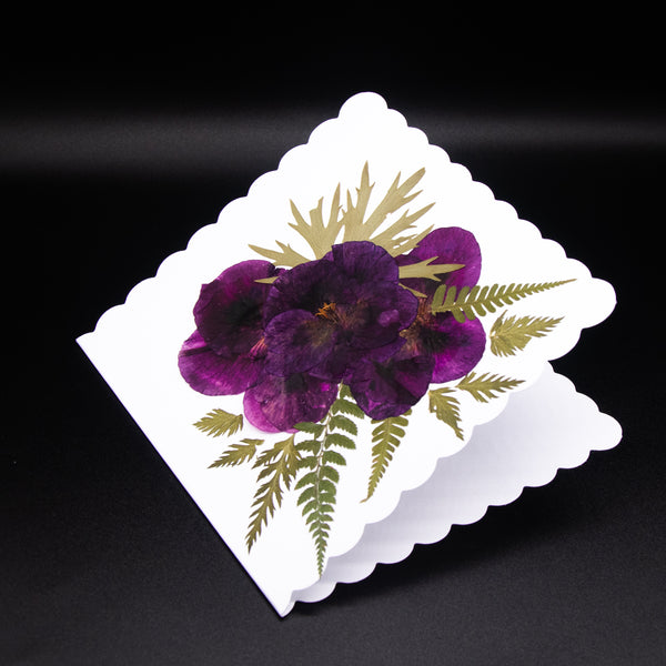 Pressed Flower Card with Real Flowers