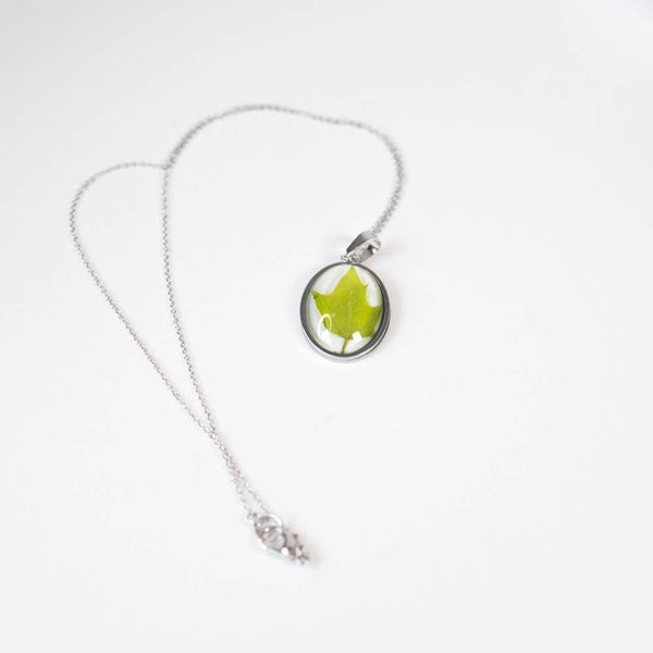 Maple leaf resin necklace